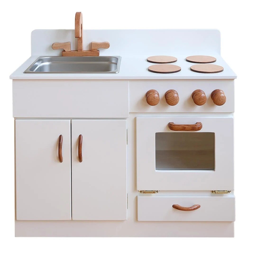 imgi_188_Class_Wooden_White_Play_Kitchen Classic Wooden Play Kitchen - White - Image 1